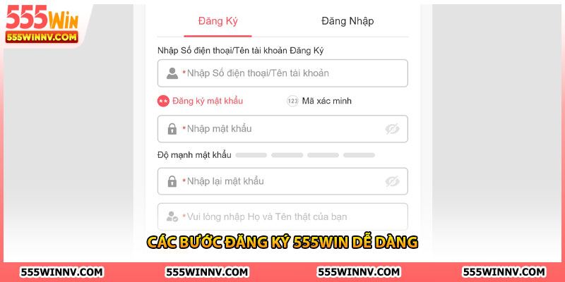 Các bước đăng ký 555win dễ dàng
